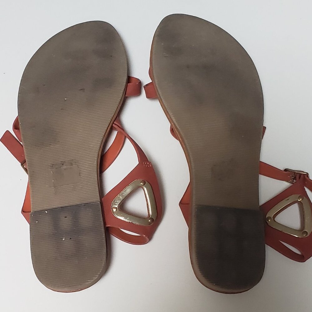 City Classied Burnt Orange Sandals with Gold Embellishment - Picture 9 of 12